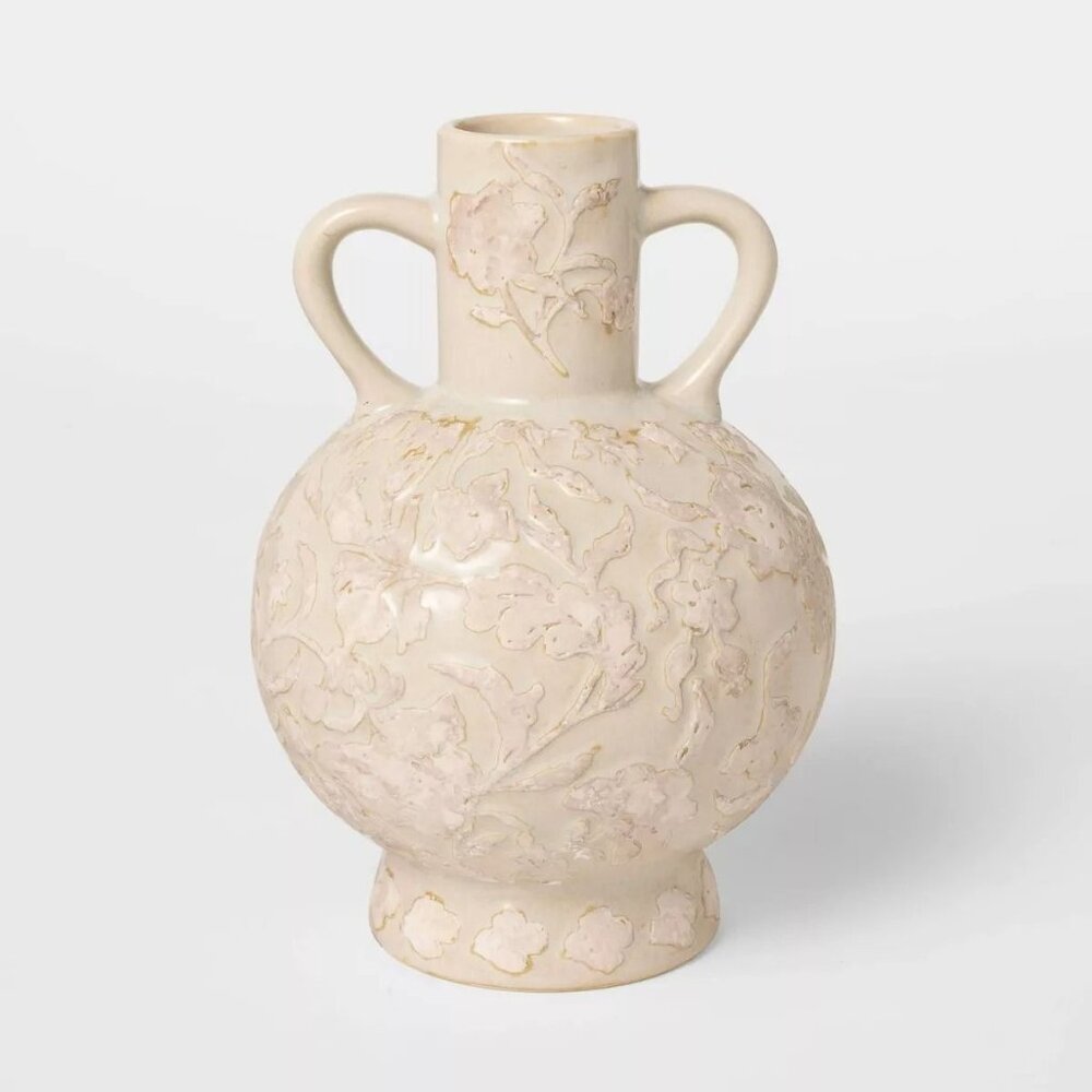 Floral Ceramic Vase Beige - Threshold Studio‎ McGee - Target 2025